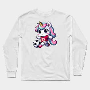 Football Unicorn Olympics ⚽🦄 - Goal! Score with Cuteness! Long Sleeve T-Shirt